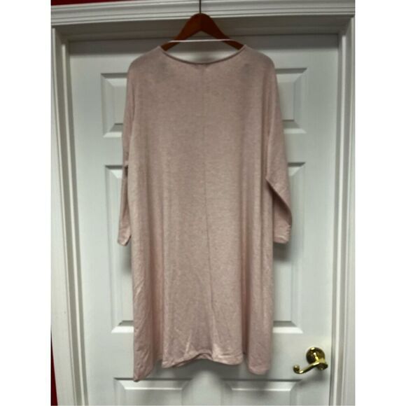 Greige Pink & Tan Space Dye Open Chest Cozy T-Shirt Dress sz 2X NWT - Picture 6 of 10